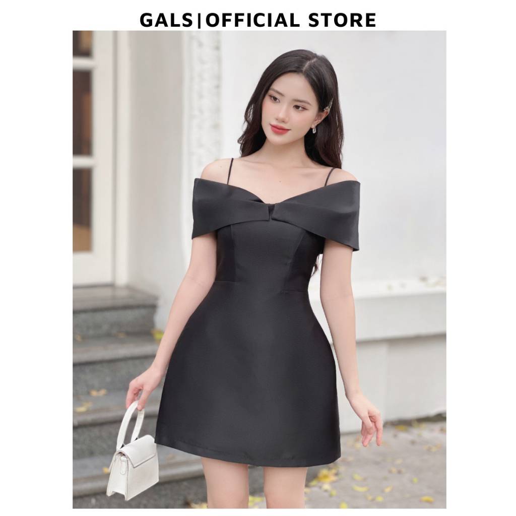 Váy nữ thiết kế Cellina Dress ôm vai tôn dáng dự tiệc sang trọng - Đen