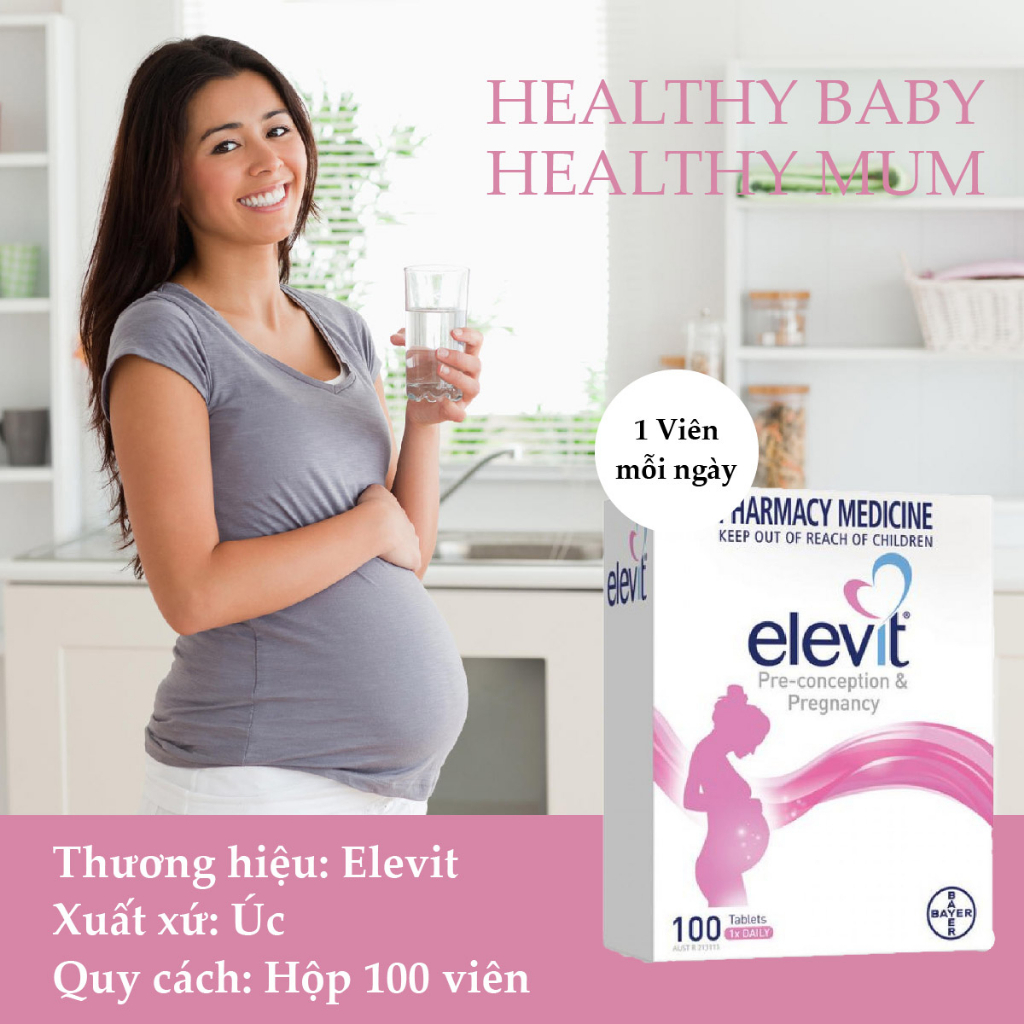 Vitamin tổng hợp Elevit cho bà bầu (100 viên/hộp)