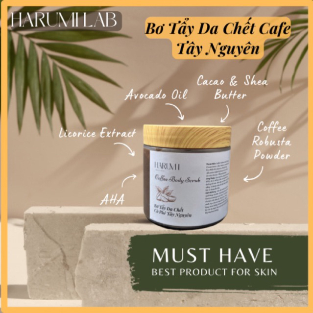 TẨY DA CHẾT CAFE - BƠ  LÀM SẠCH & MỀM MỊN DA