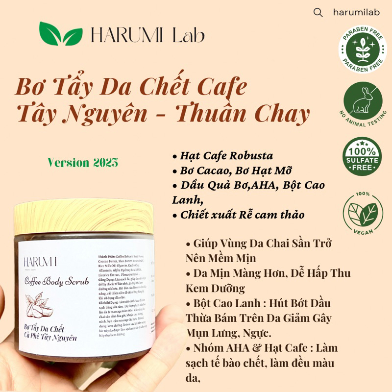 TẨY DA CHẾT CAFE - BƠ  LÀM SẠCH & MỀM MỊN DA