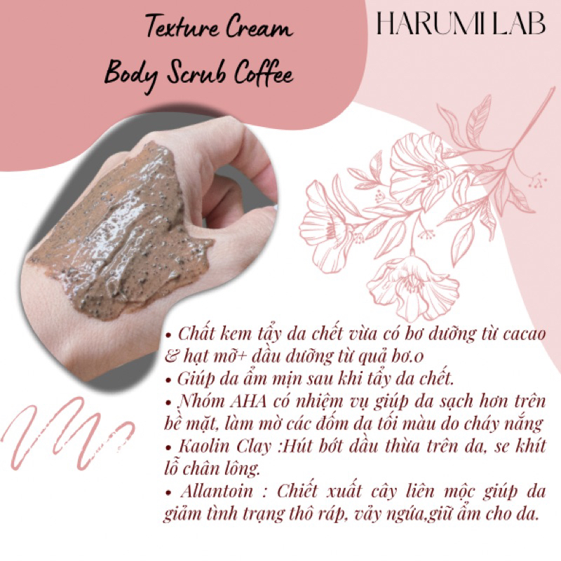 TẨY DA CHẾT CAFE - BƠ  LÀM SẠCH & MỀM MỊN DA