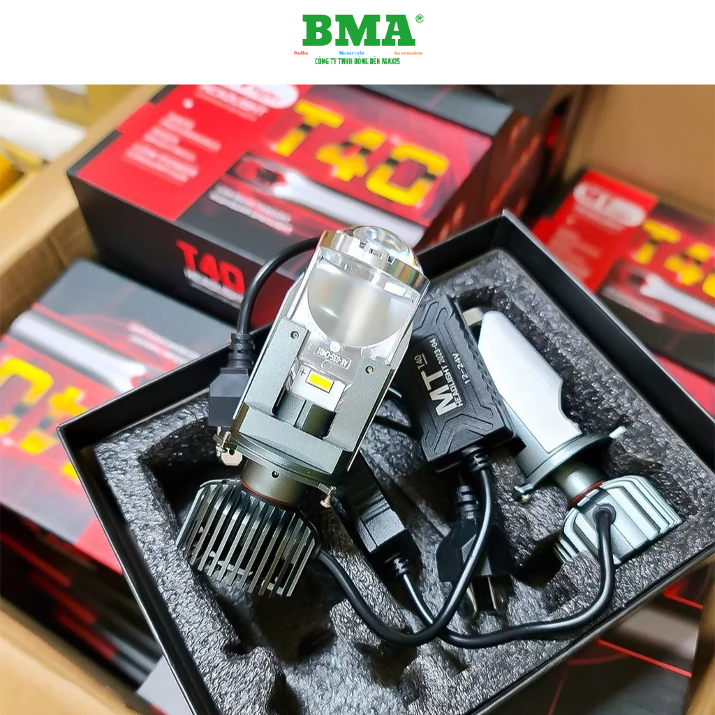 Pha LED Bi Cầu T40/F40 New Cực HOT Lắp Oto Xe Máy