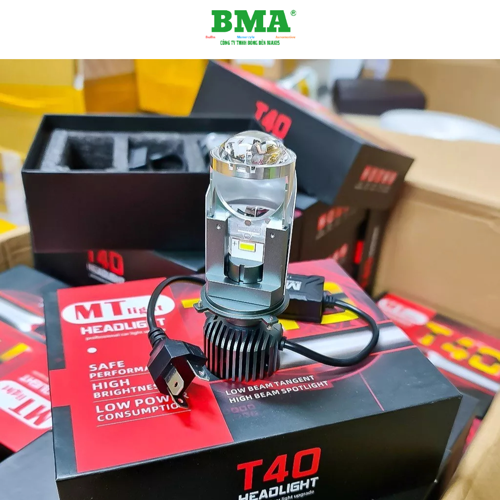 Pha LED Bi Cầu T40/F40 New Cực HOT Lắp Oto Xe Máy