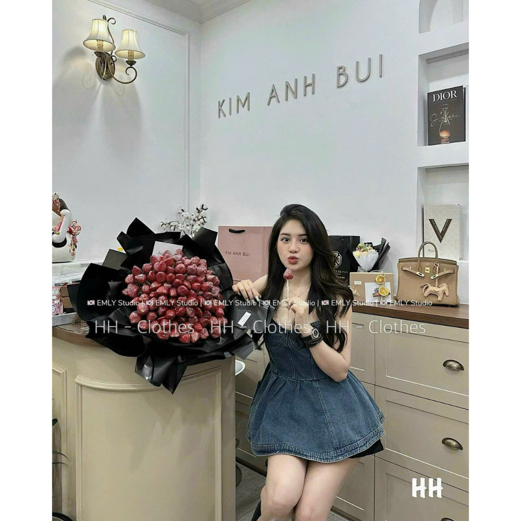 [Hot Hit 2023] Áo Jean Babydoll Form Giấu Quần