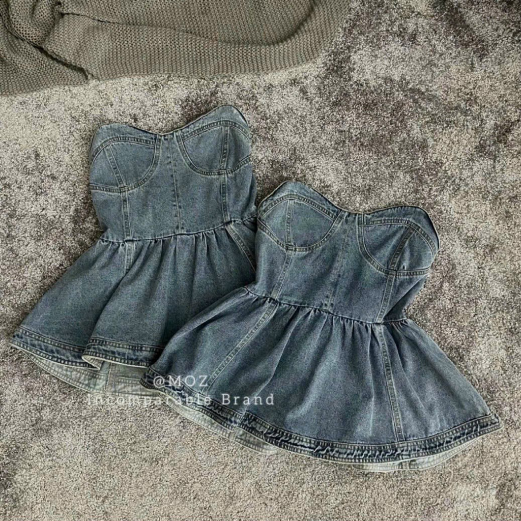 [Hot Hit 2023] Áo Jean Babydoll Form Giấu Quần