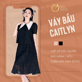 Set áo & chân váy bầu công sở dự tiệc sang trọng glam nest as018