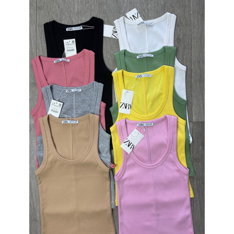 Áo Thun Sát Nách ZR, Ribbed tank top Zara