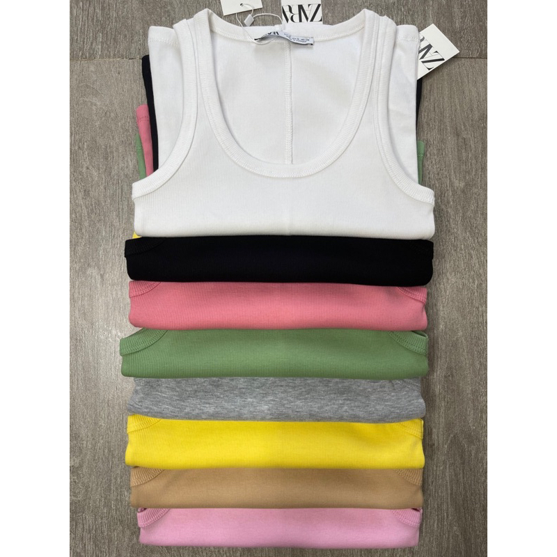 Áo Thun Sát Nách ZR, Ribbed tank top Zara