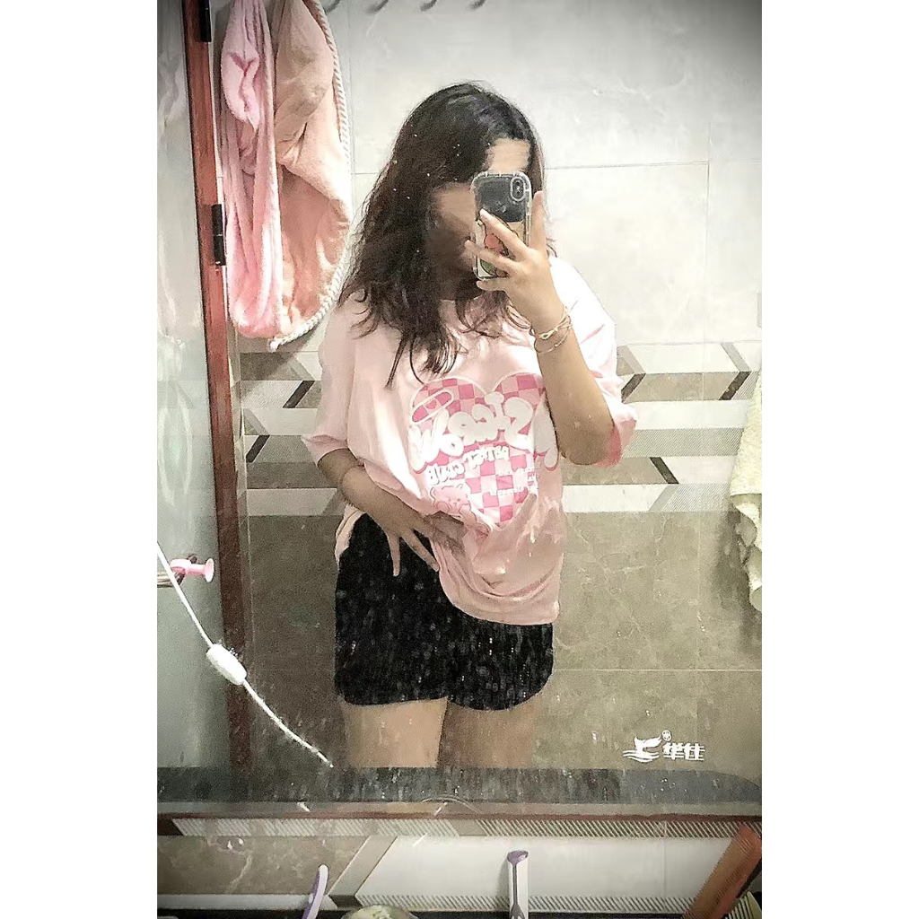 Áo thun ngắn tay in hình TRÁI TIM HỒNG MSICROW Super Bigsize đến 150kg