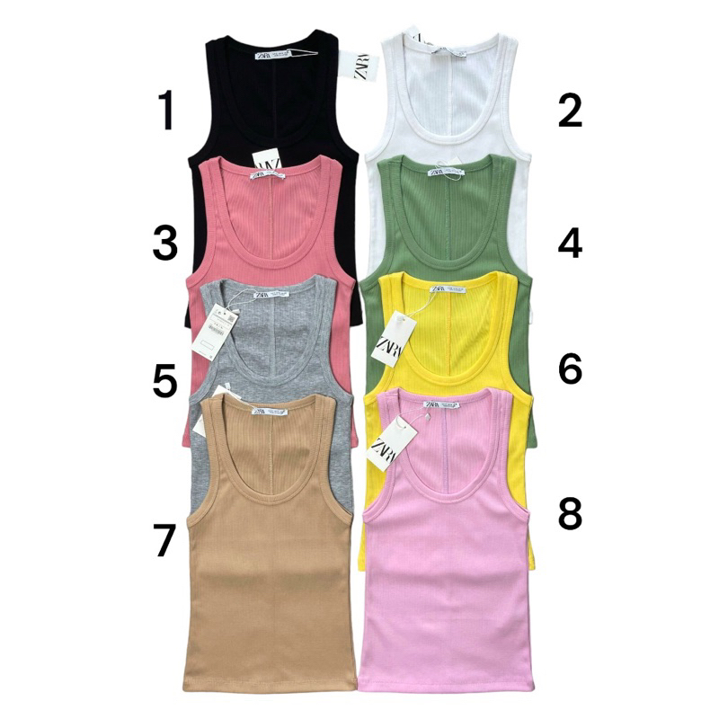 Áo Thun Sát Nách ZR, Ribbed tank top Zara