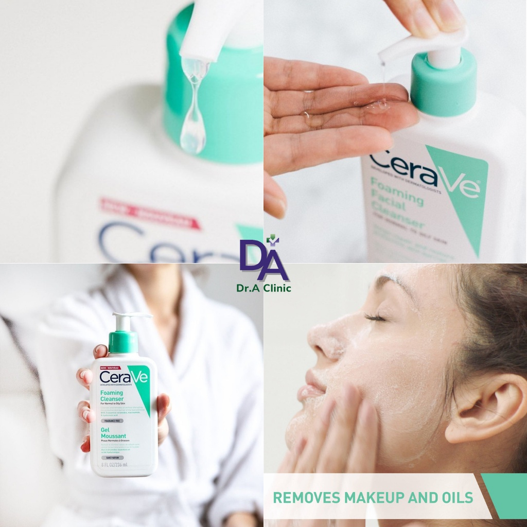 Sữa rửa mặt cho da khô nhạy cảm Cerave chính hãng Dr.A dòng Hydrating Facial Cleanser làm sạch sâu, dưỡng ẩm tốt
