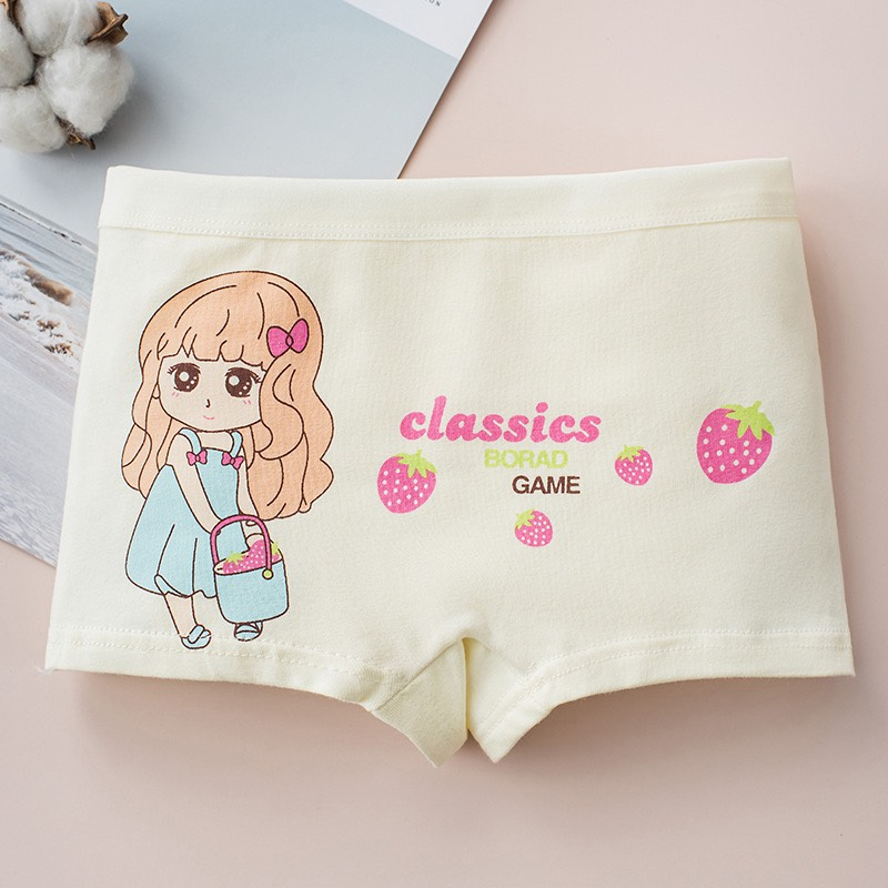 Bộ 3 quần chip cotton màu Pastel nhẹ nhàng cho bé gái hình dâu tây và công chúa