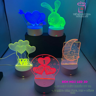 Đèn ngủ led 3d để bàn, đèn trang trí phòng ngủ 7 màu và 16 màu điều khiển từ xa, quà tặng đáng yêu / starstore