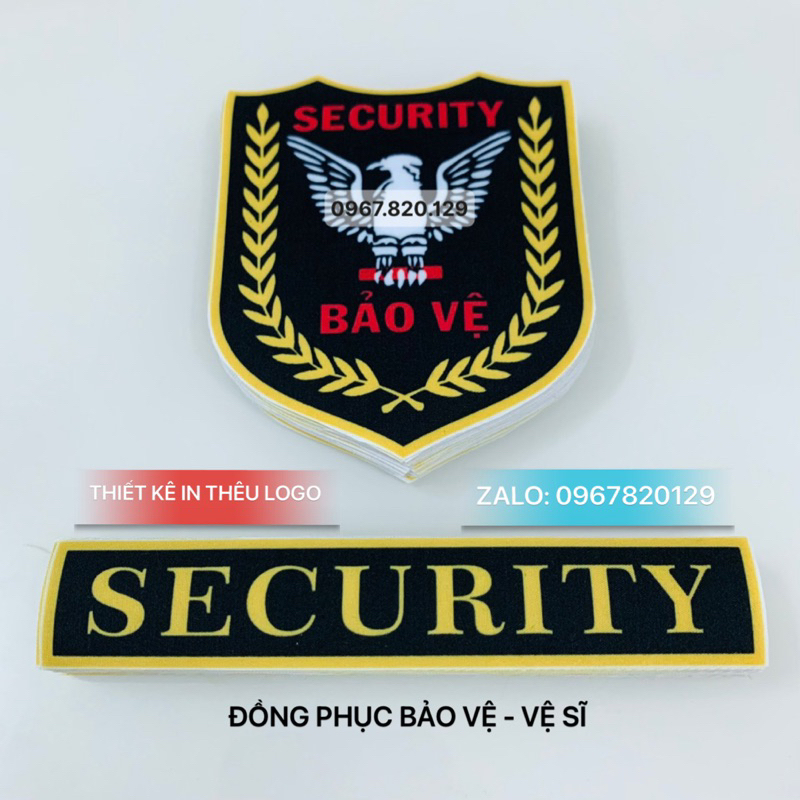 TEM LOGO BẢO VỆ SECURITY (ủi ép nhiệt)