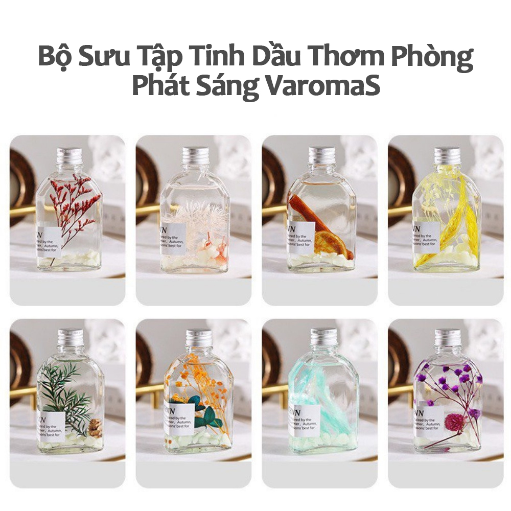 Tinh Dầu Thơm Phòng VaromaS Lọ Khuếch Tán Phát Sáng Ban Đêm Decor Phòng KT09 100ml