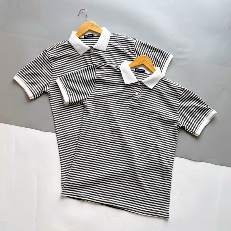 Áo Thun Polo Nam Nữ Cotton Hoạ Tiết KẺ SỌC  PLTN