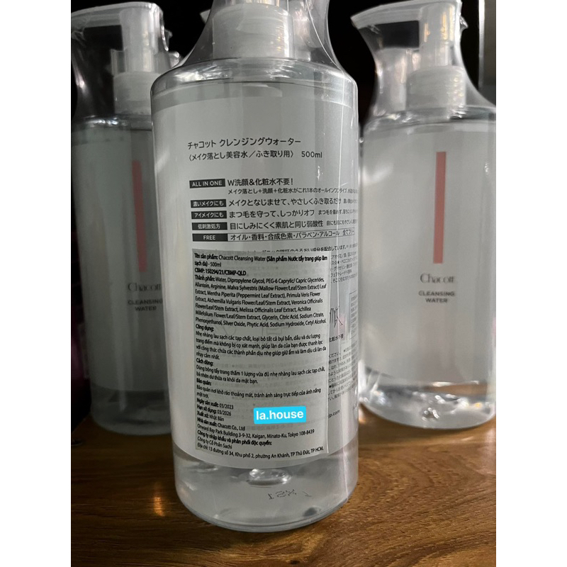 CHACOTT Chính hãng - Nước tẩy trang sạch sâu cho da nhạy cảm 500ml