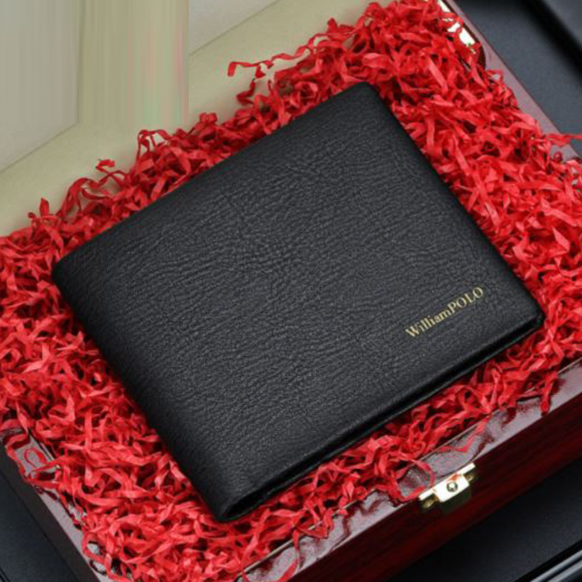 Ví da nam , Ví nam cao cấp full hộp Williampolo chất liệu da bò nguyên tấm V41