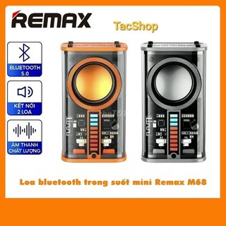 Loa bluetooth remax rb-m68 nhỏ gọn trong suốt hiệu ứng đèn led chính hãng