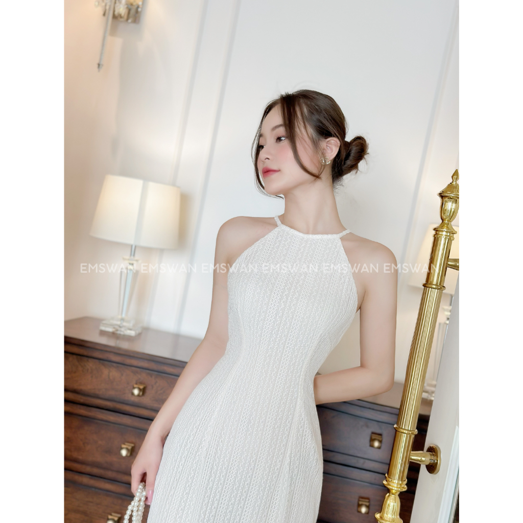 Váy yếm body lưới màu kem hợp đi biển mùa hè, thoáng mát, nữ tính Tove Dress