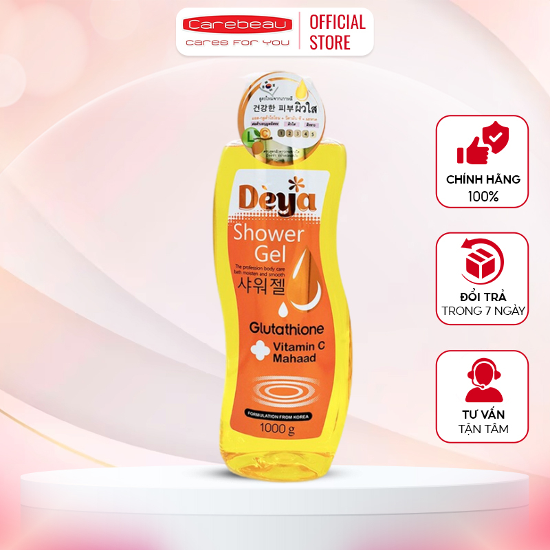 Gel Tắm Deya L-Gluta Shower Glutathione Dưỡng Ẩm, Trắng Da, Mềm Mịn Thái Lan 1000g
