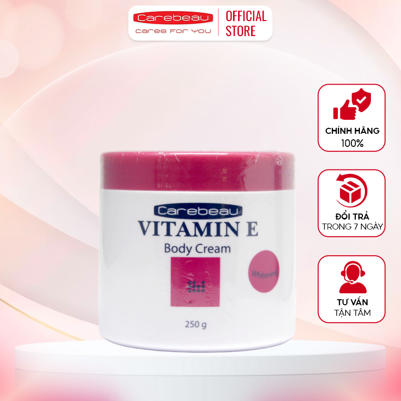 Kem dưỡng da toàn thân Vitamin E Carebeau Thái Lan màu hồng 250ml