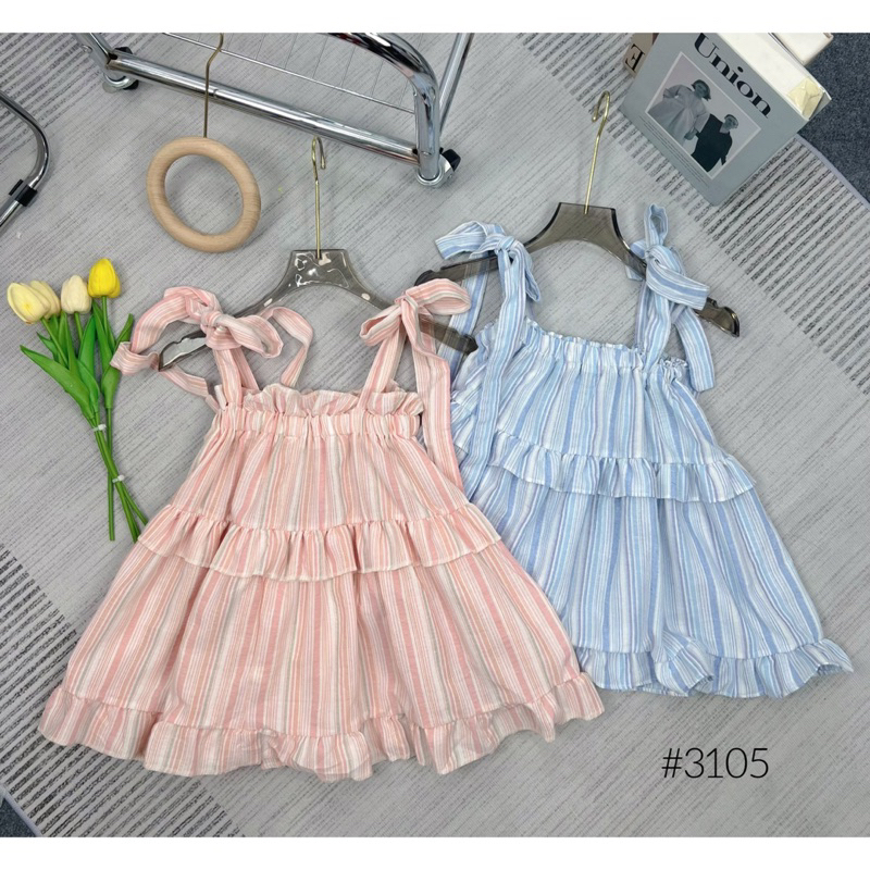 [NEW]ÁO 2S THÔ ĐŨI THẮT NƠ VAI HOẠ TIẾT KẺ SỌC tông màu pastel siêu xinh