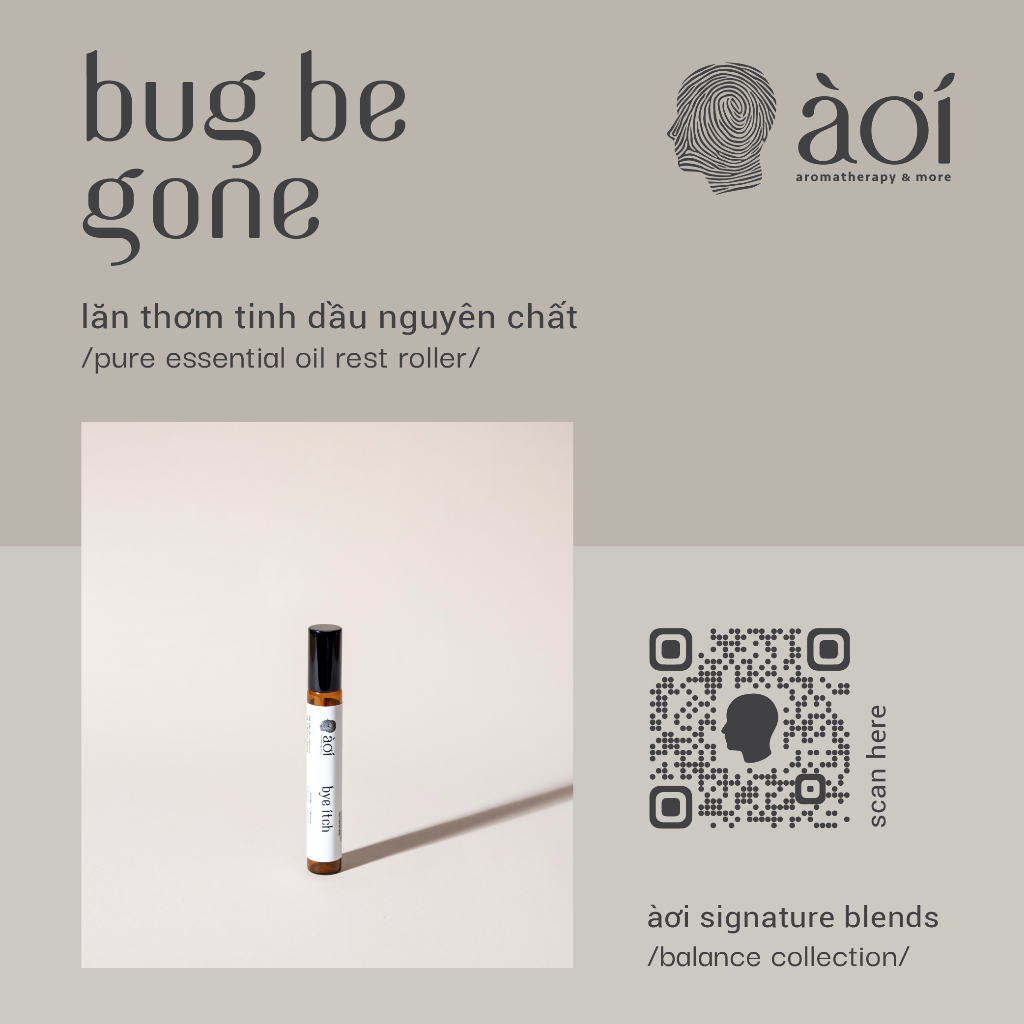 lăn thơm tinh dầu thiên nhiên bug be gone | pure essential oil rest roller | àơi signature blend in /balance/