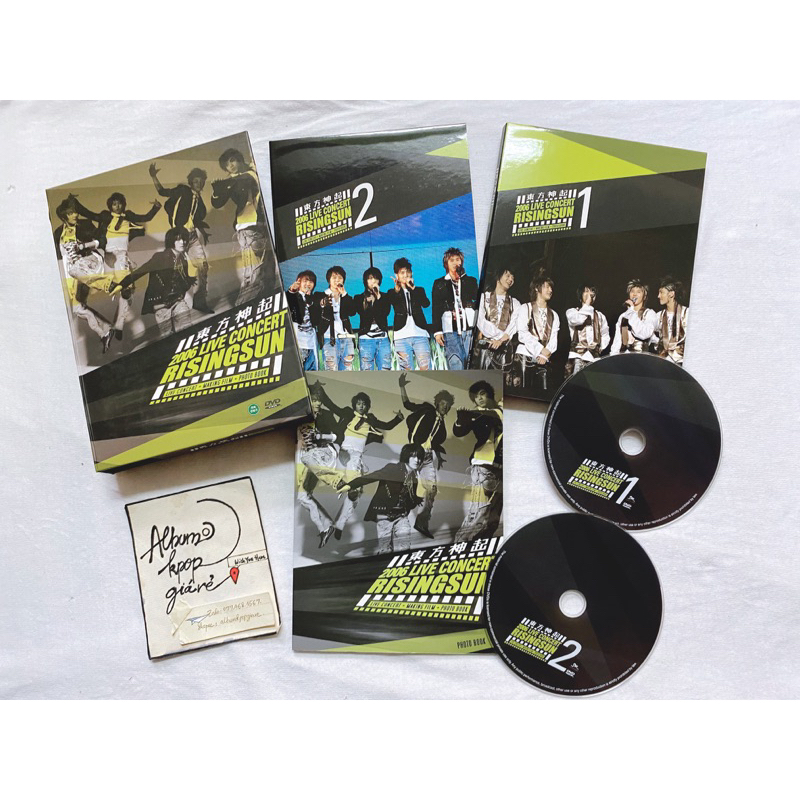 Tvxq dbsk album nhật Live tour Concert 2006 Rising Sun đã khui seal, gồm 2 DVD và photobook Như hình.
