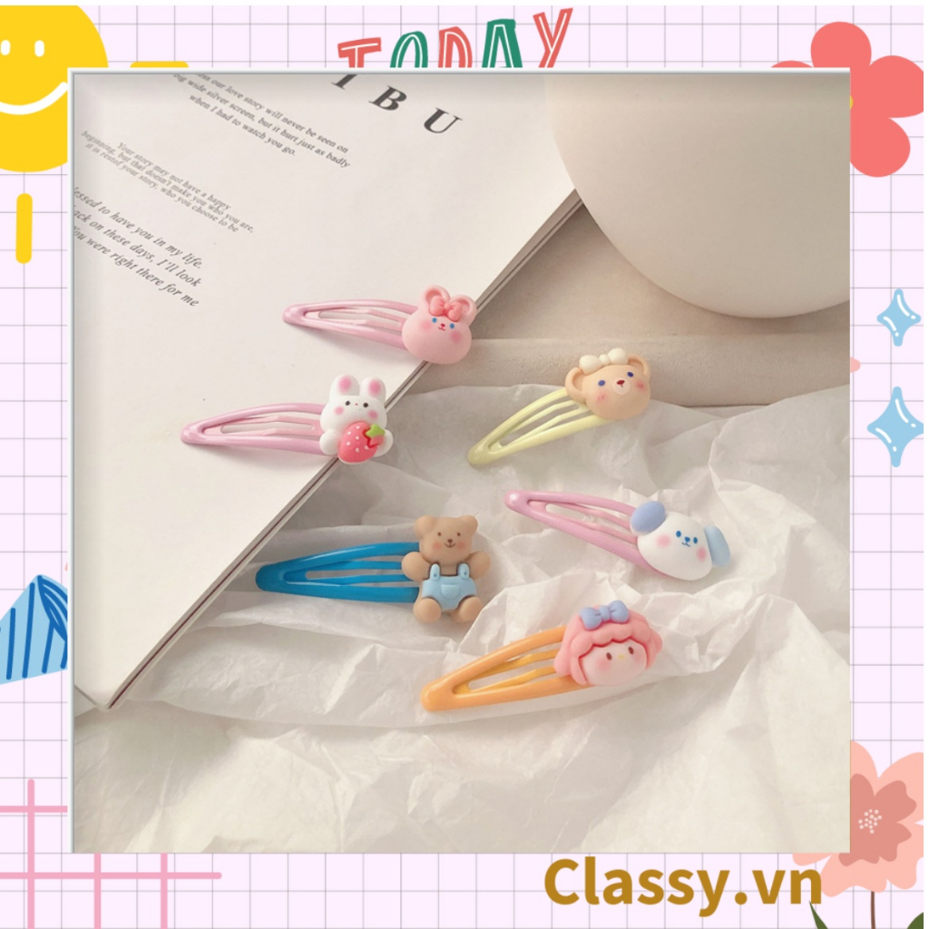 Kẹp tóc dạng kẹp bấm nhiều họa tiết hoạt hình cực cute và nữ Classy tính PK909