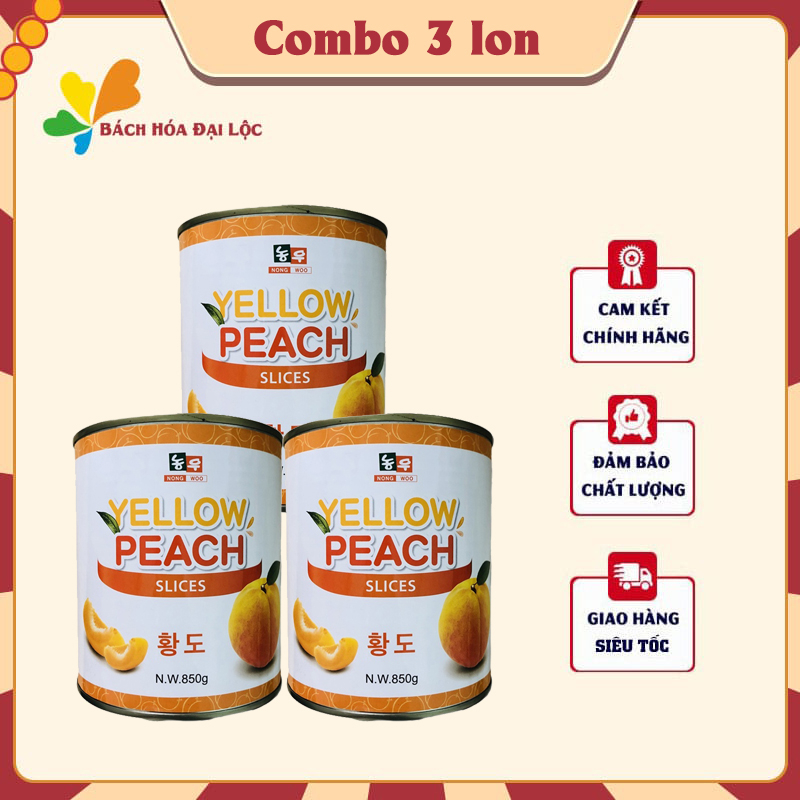 Combo 3 hộp Đào Ngâm Hàn Quốc