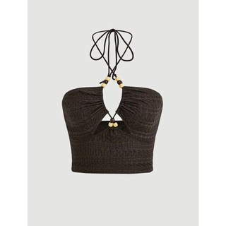 Áo croptop buộc dây cổ phong cách boho y2k bohi top