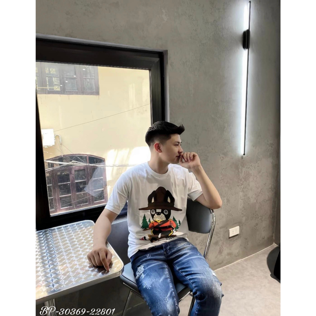 Áo DSQ2 ICON Họa tiết in hình chó cao bồi trước ngực - Áo phông DSQ2 ICON Boy phố nam nữ vải cotton mịn