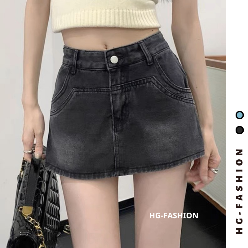 Chân váy Jeans nữ form dáng chữ A, cạp cao tôn dáng 2 màu xanh, khói phong cách Y2K trẻ trung, cá tính CV08