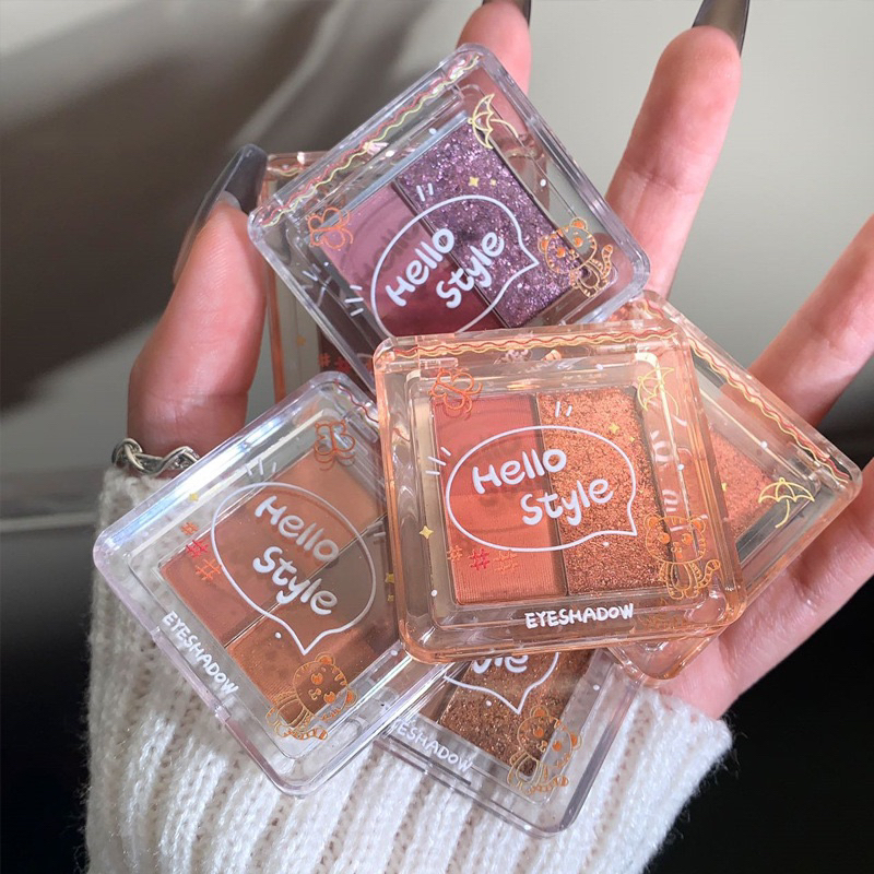 Bảng Phấn Mắt HELLO STYLE 4 ô Mịn Lì HOT TREND