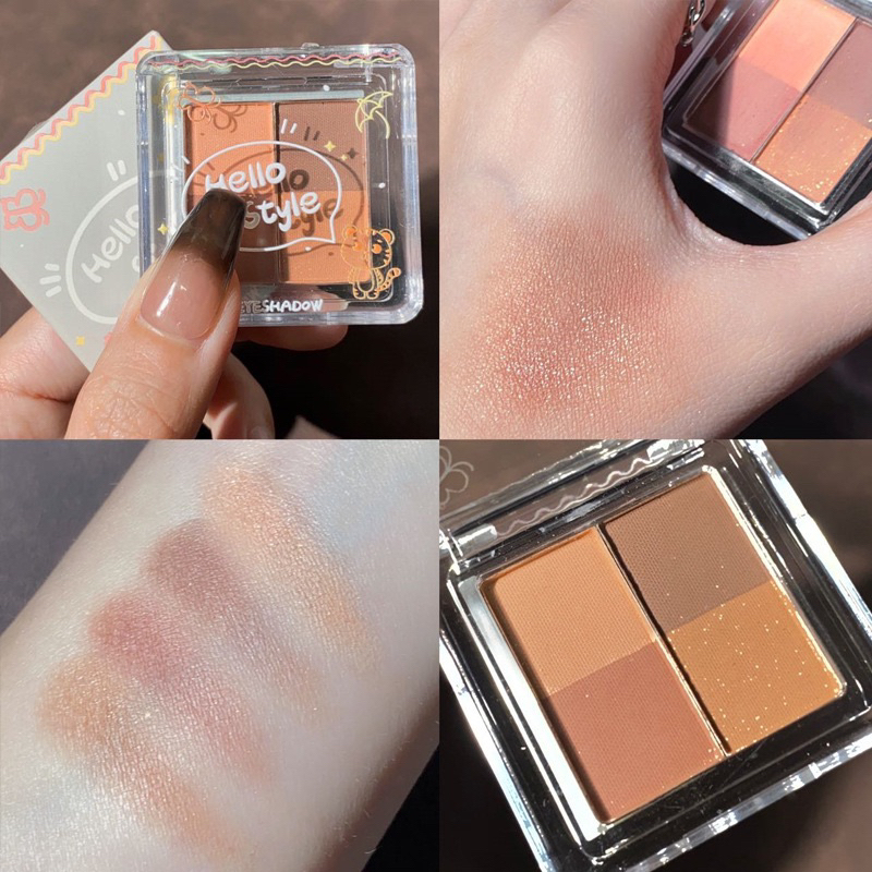 Bảng Phấn Mắt HELLO STYLE 4 ô Mịn Lì HOT TREND