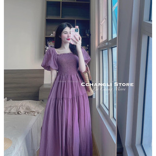 Váy maxi tay bồng M-Chou thướt tha