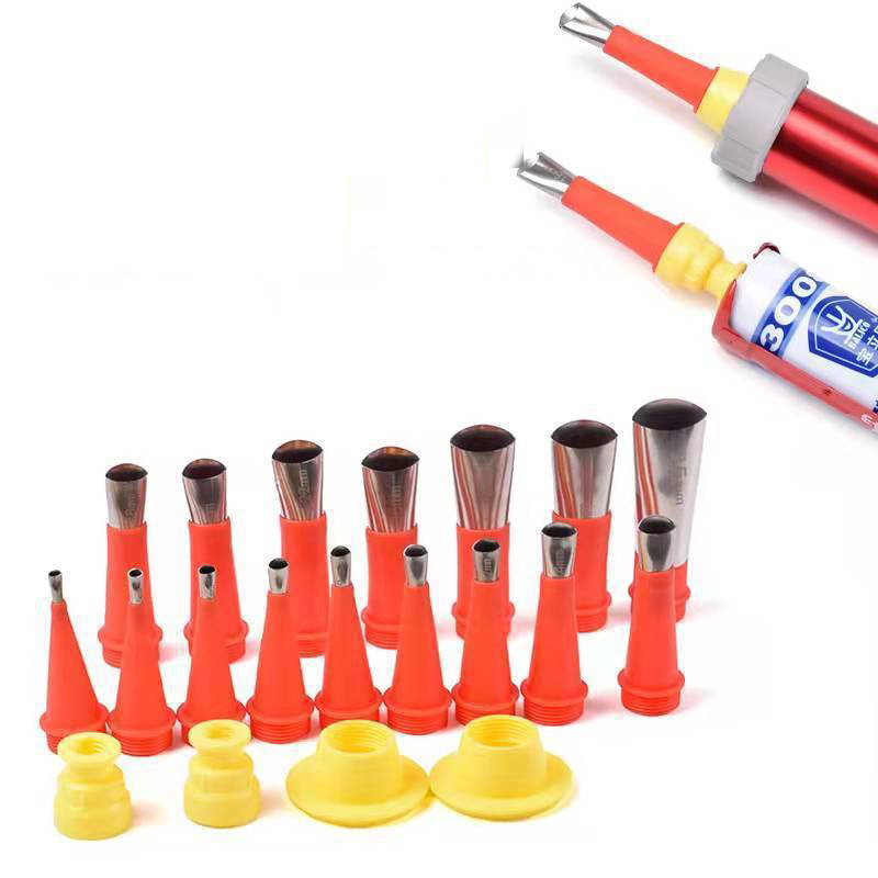 Bộ đầu vòi đi keo inox 18 chi tiết, Bộ vòi đi keo inox chống mài mòn, Dùng cho bắn keo Silicone, keo túi SMARTOOL2023
