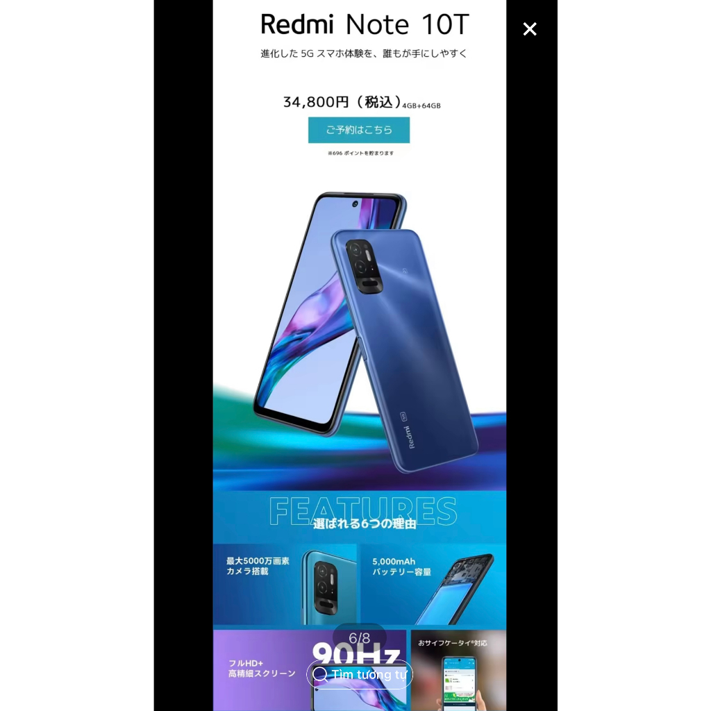 Điện thoại Xiaomi Redmi Note 10T 5G  ,Màn 90HZ,Chống Nước IP68, Sạc Nhanh 18W , Mới Nguyên Seal