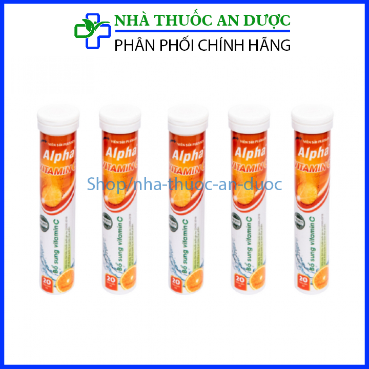 Viên sủi Alpha bổ sung vitamin C tăng sức đề kháng Tuýp 20 viên