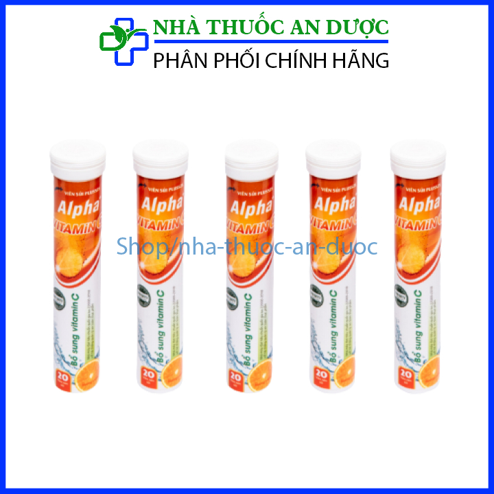 Viên sủi Alpha bổ sung vitamin C tăng sức đề kháng Tuýp 20 viên