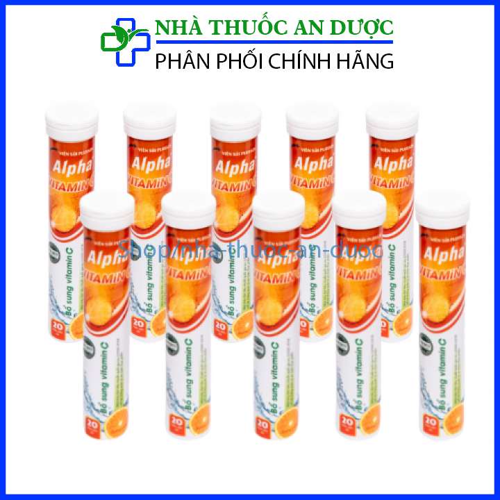 Viên sủi Alpha bổ sung vitamin C tăng sức đề kháng Tuýp 20 viên