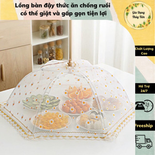 Lồng bàn đậy thức ăn chống ruồi có thể giặt và gấp gọn tiện lợi