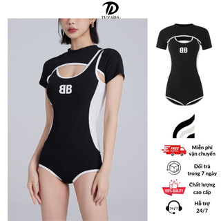 Bikini 1 mảnh Tuvada đi biển, đồ bơi nữ liền, bộ bơi có đệm mút kèm áo đa năng - BLN23