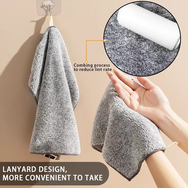 Combo 10 Khăn lau bếp đa năng bằng sợi than tre, khăn lau tay nhà bếp siêu thấm hút, kháng khuẩn