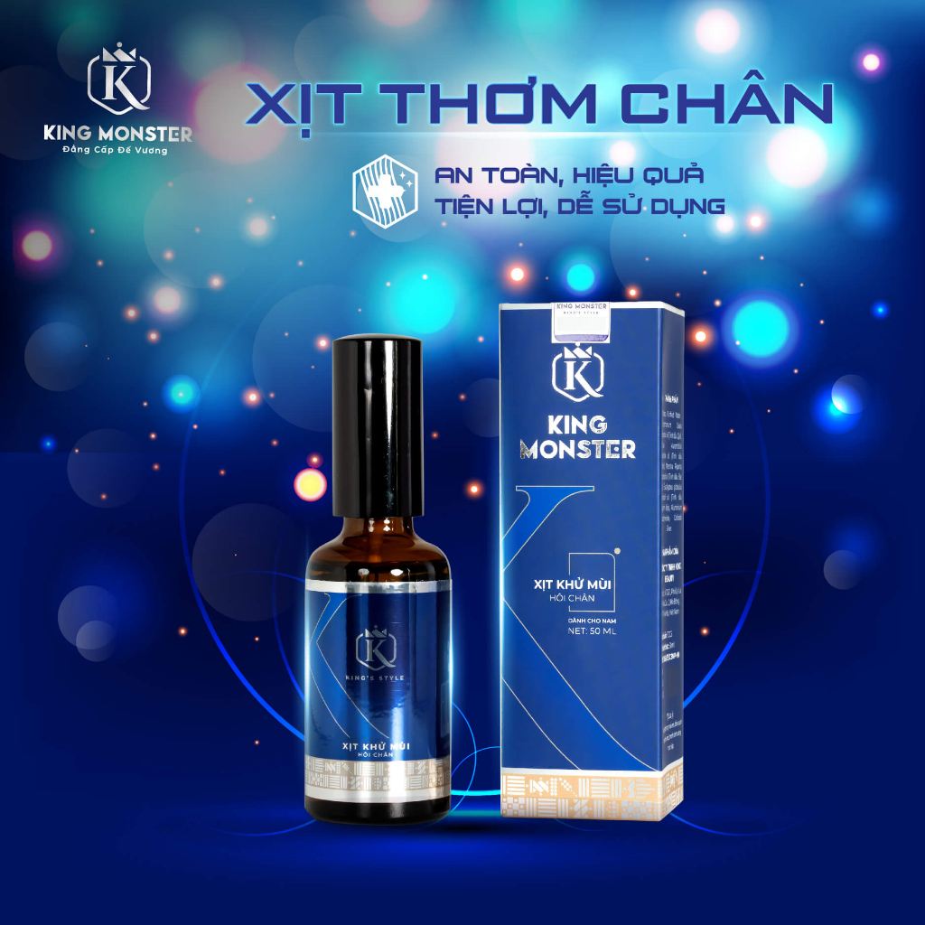 Xịt Thơm Chân KING MONSTER Dành Cho Nam Giới ngăn tiết mồ hôi chân tiêu diệt vi khuẩn hiệu quả