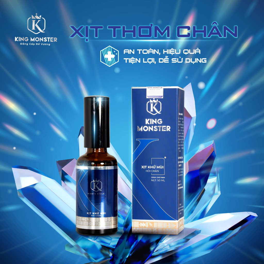 Xịt Thơm Chân KING MONSTER Dành Cho Nam Giới ngăn tiết mồ hôi chân tiêu diệt vi khuẩn hiệu quả