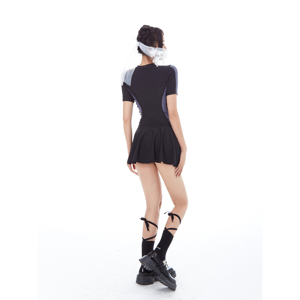 Bikini 2 mảnh Tuvada đi biển, đồ bơi nữ kín đáo, áo tắm biển váy xòe cao cấp - BVN24