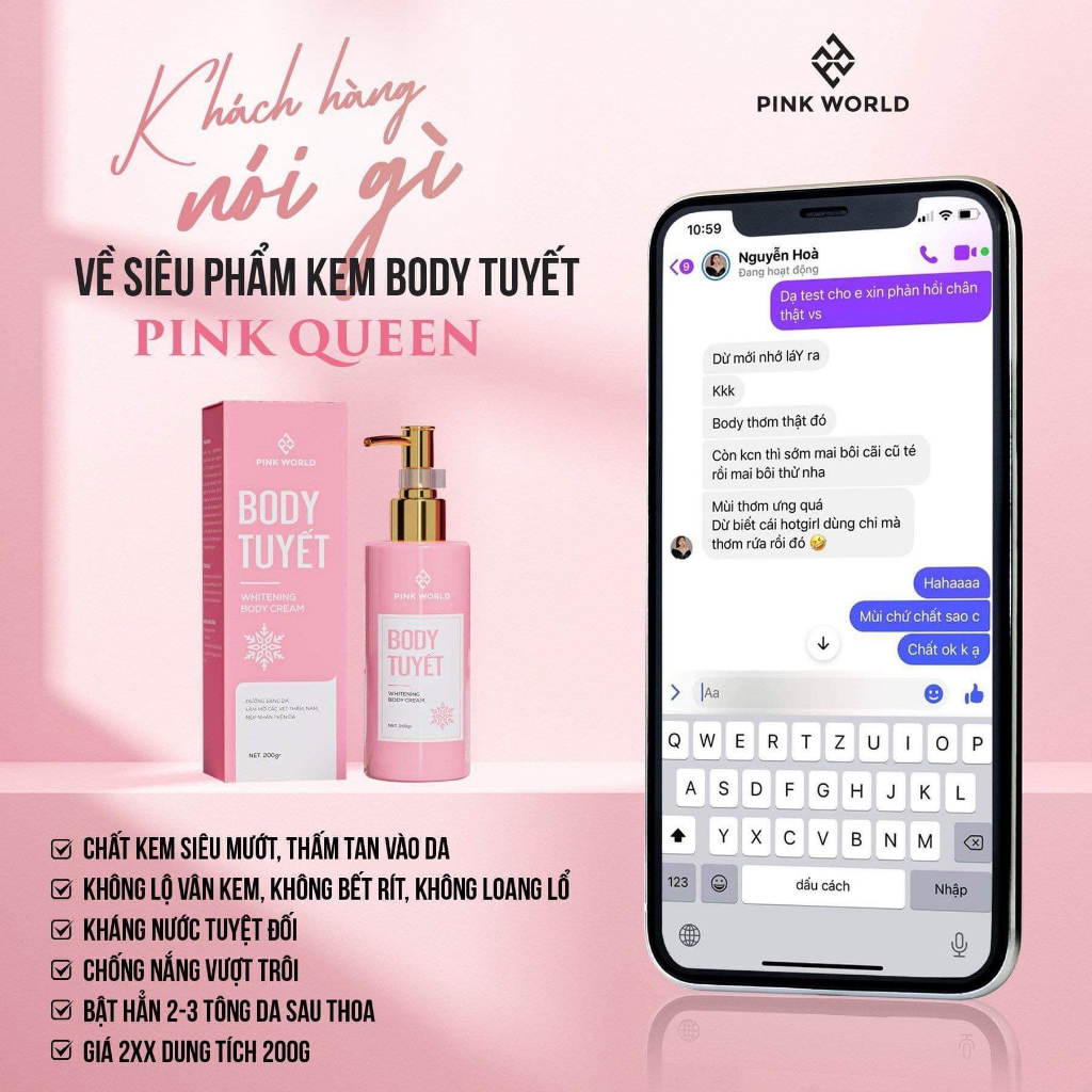 Kem body pink queen,kem dưỡng trắng da body pink queen-Chính hãng dưỡng trắng,cấp ẩm cho da trắng sáng mịn màng