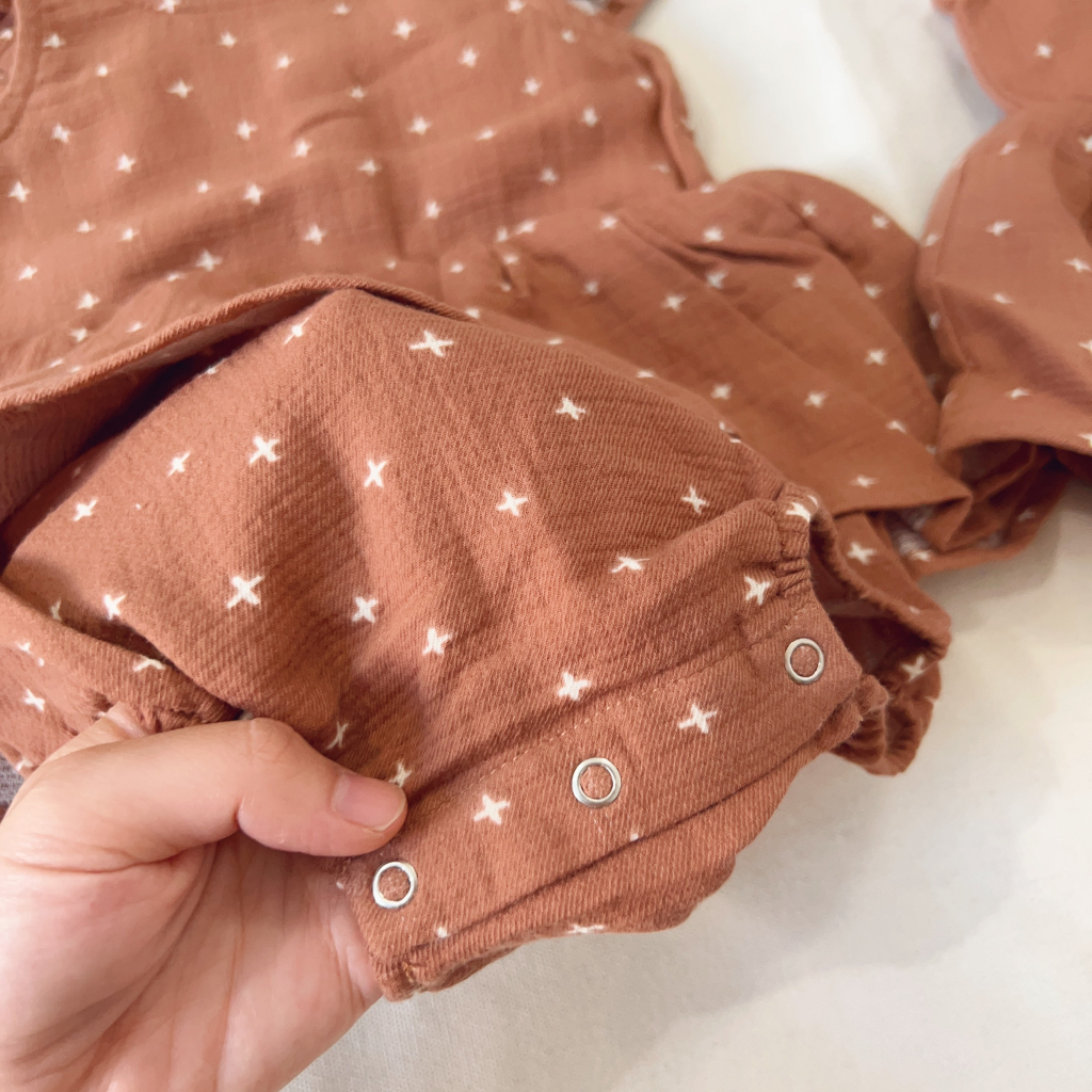 Suit váy muslin màu siêu tây xuất xin Quincy Mae 0-24M